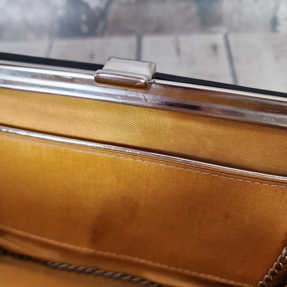 Vintage 50s/60s Black Patent Rectangle Clutch Purse - Picture 12 of 16